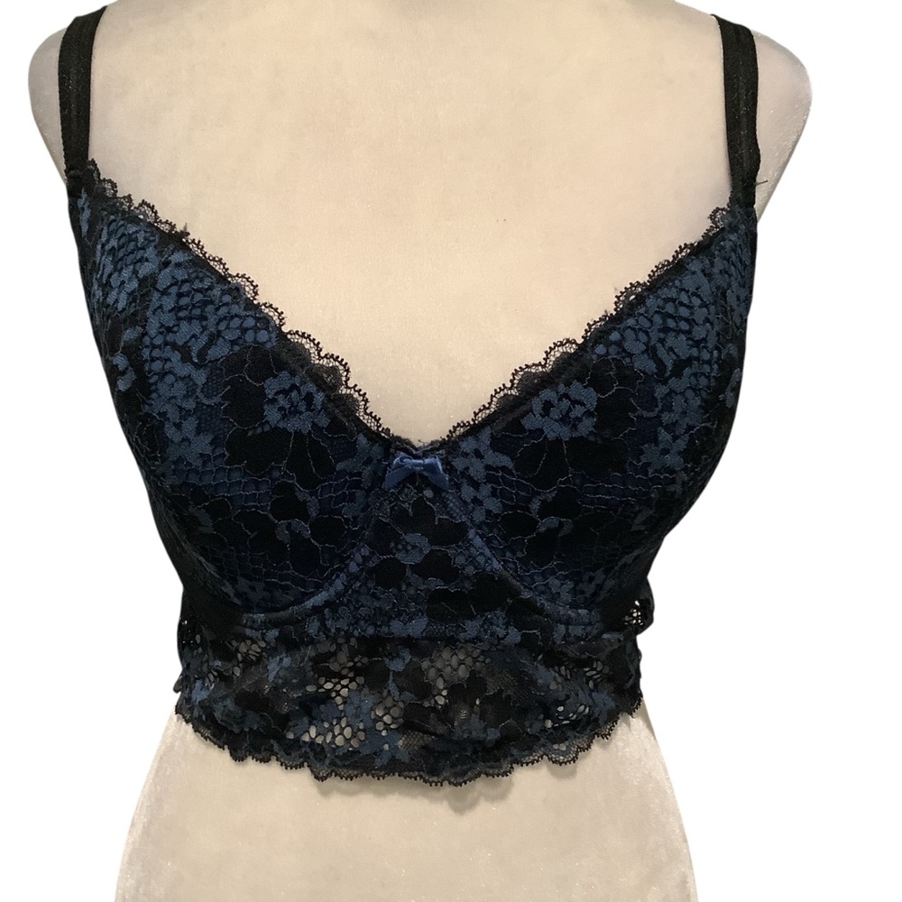 Adore Me Midnight Lace Bralette Beautiful Underwire Support WORN ONCE